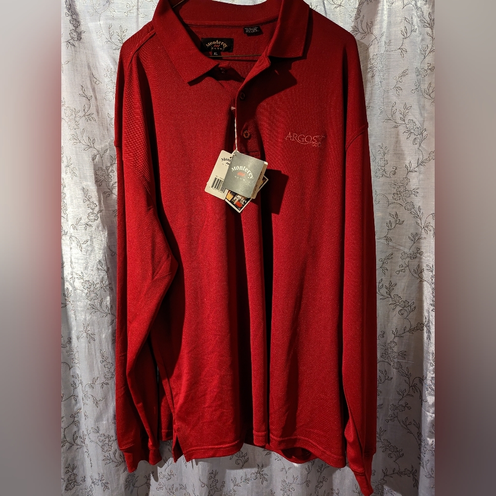 Monterey Club Dry Swing Long Sleeve Active Shirt XL Red Argosy Golf